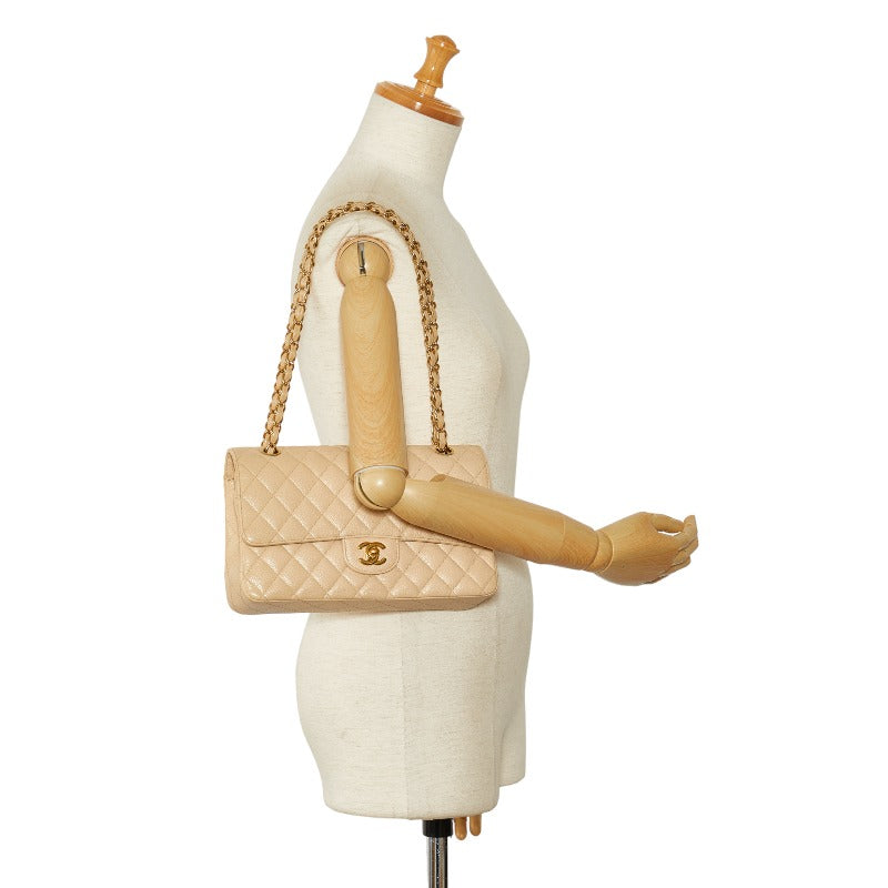 Top Quality Chanel Matrases 25 Double Flat Chain houlder Bag Beige Caviar S  Chanel