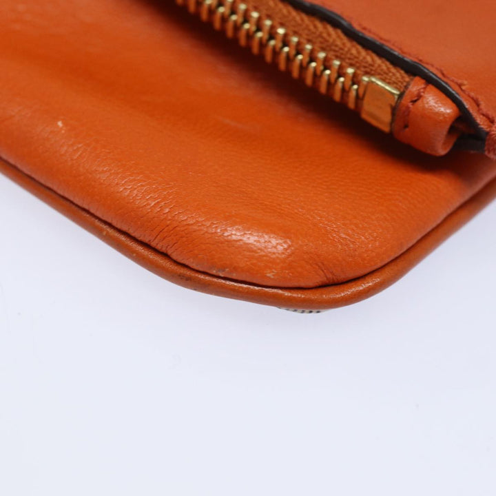 Burberry Nova Check Clutch Bag PVC Leather Beige Orange Auth 83126A