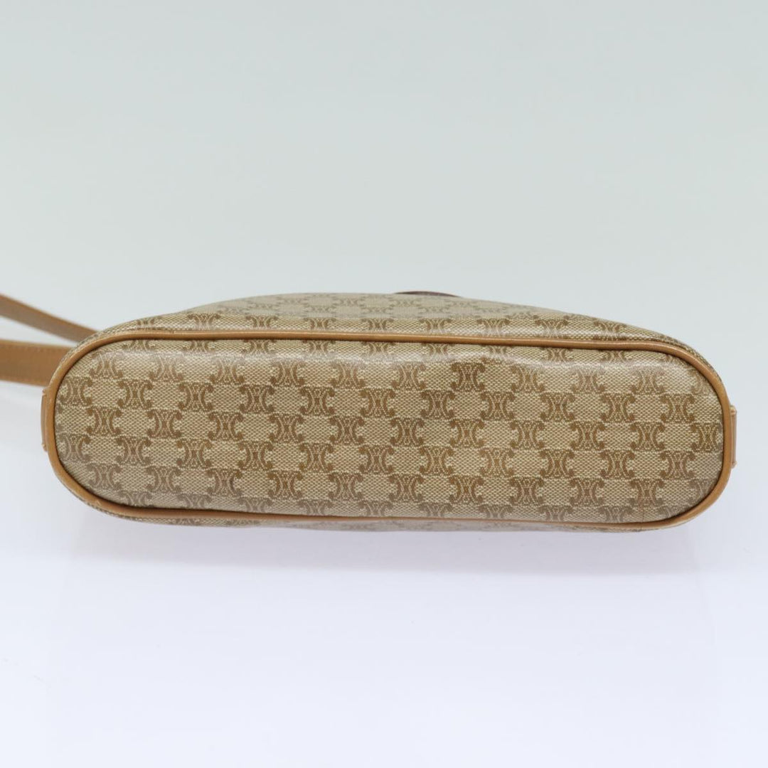 Celine Macadam Canvas Shoulder Bag Beige Auth 83128
