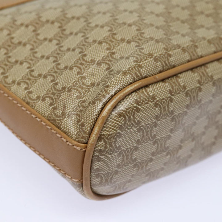 Celine Macadam Canvas Shoulder Bag Beige Auth 83128