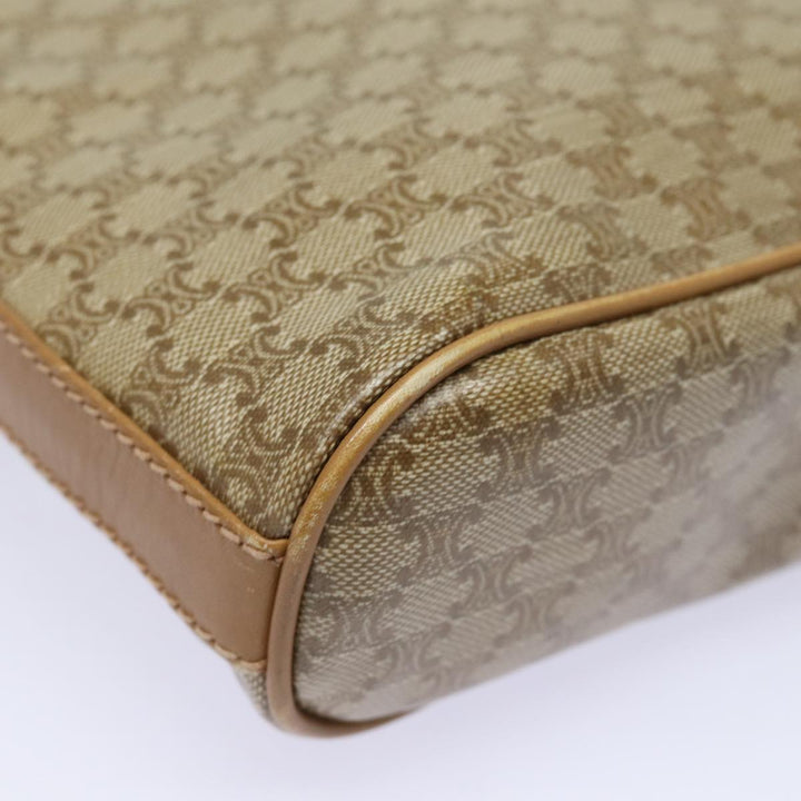 Celine Macadam Canvas Shoulder Bag Beige Auth 83128