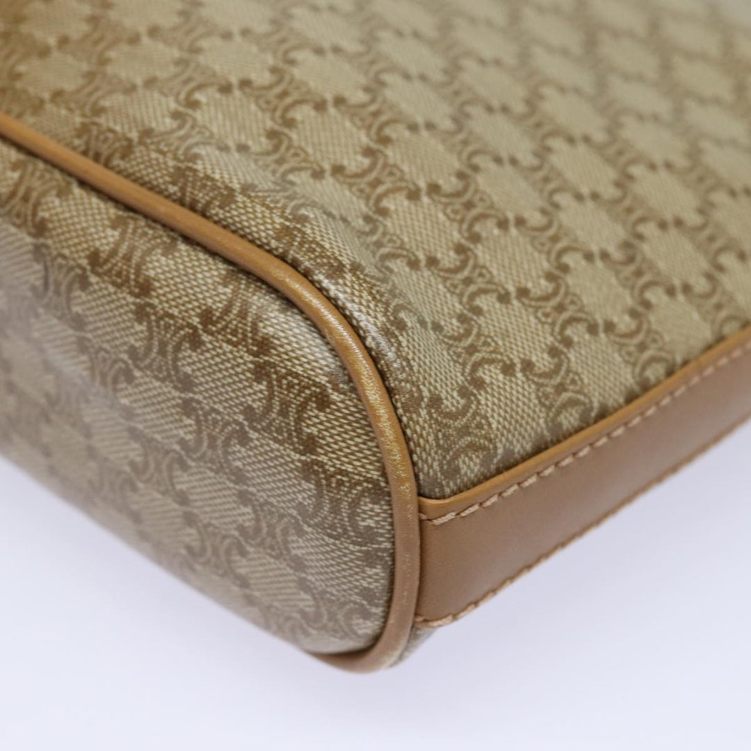 Celine Macadam Canvas Shoulder Bag Beige Auth 83128