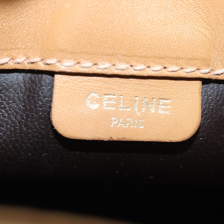 Celine Macadam Canvas Shoulder Bag Beige Auth 83128