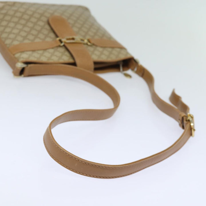 Celine Macadam Canvas Shoulder Bag Beige Auth 83128