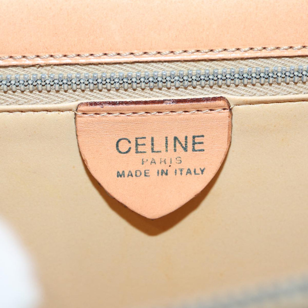 Celine Macadam Canvas Shoulder Bag PVC Leather Brown Auth 83129