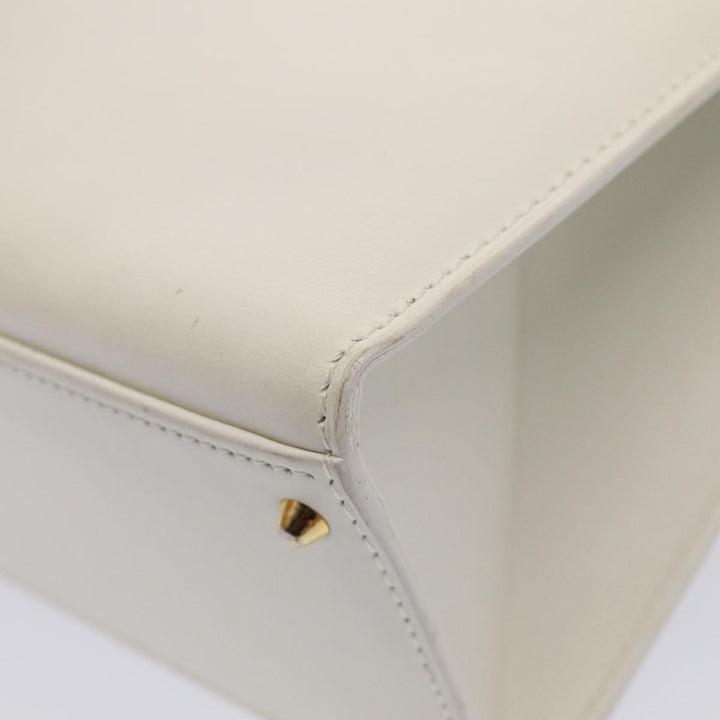 Celine Shoulder Bag Leather 2way White Auth 83132