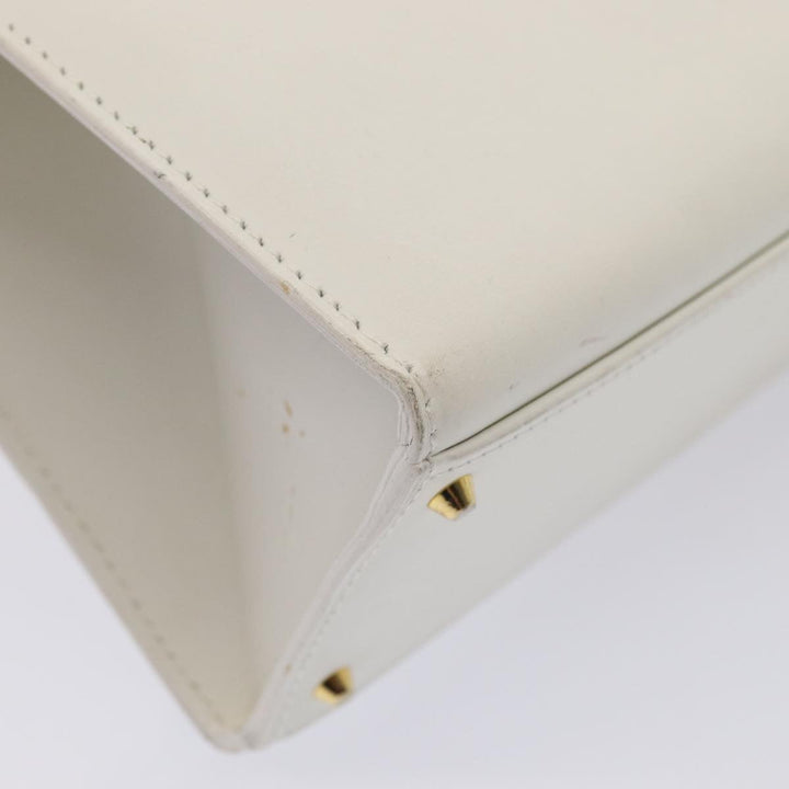 Celine Shoulder Bag Leather 2way White Auth 83132