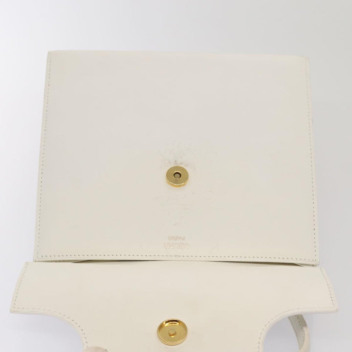 Celine Shoulder Bag Leather 2way White Auth 83132
