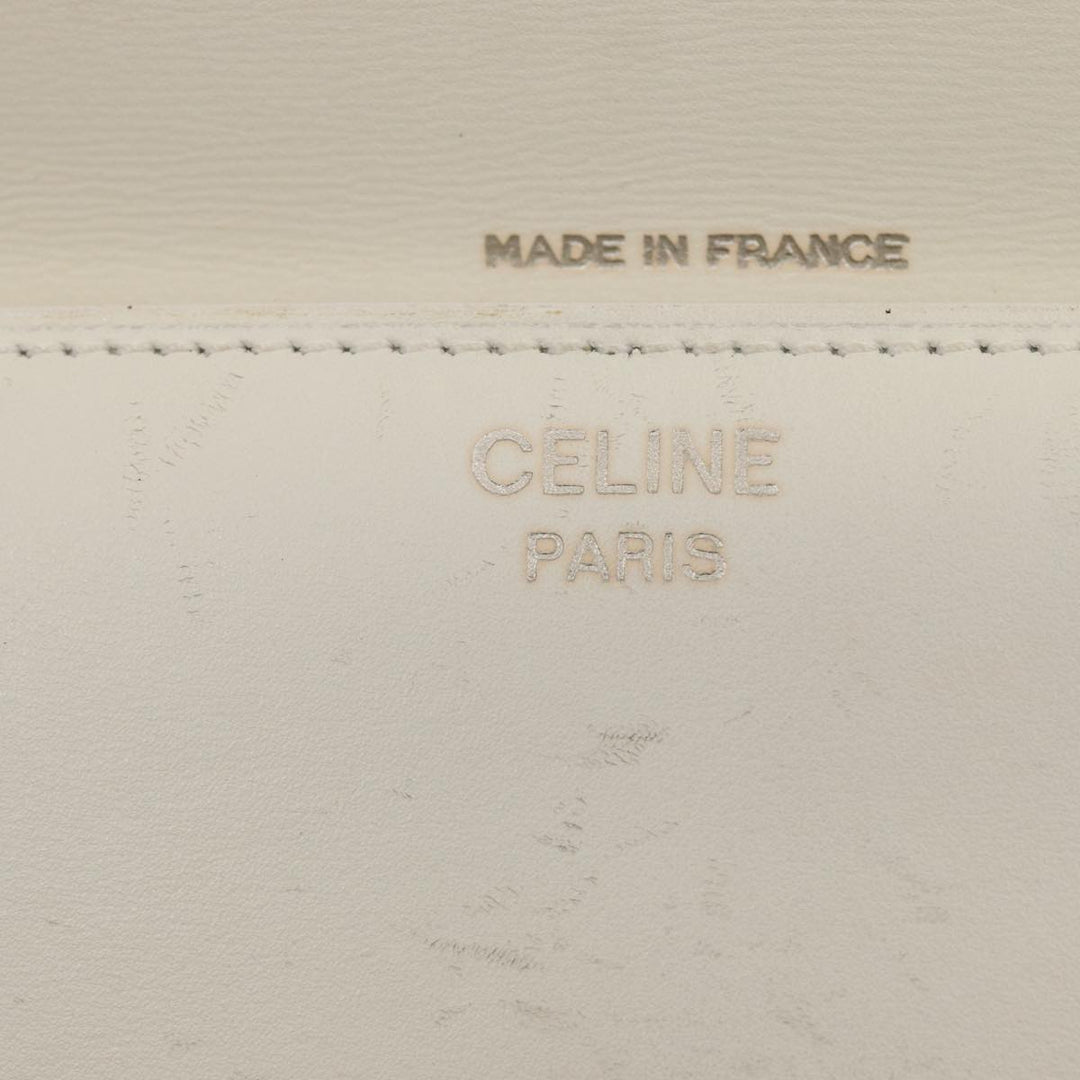 Celine Shoulder Bag Leather 2way White Auth 83132