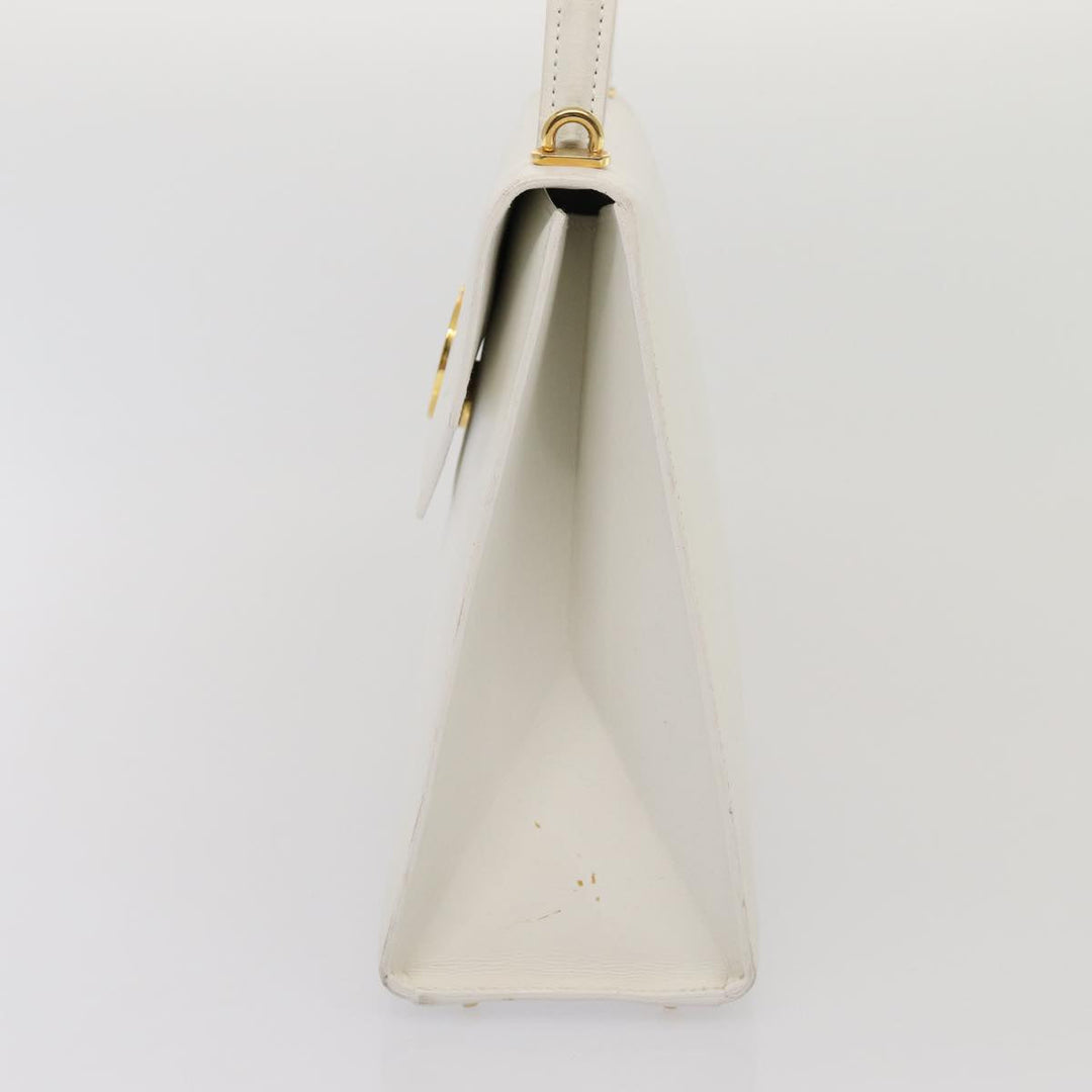 Celine Shoulder Bag Leather 2way White Auth 83132