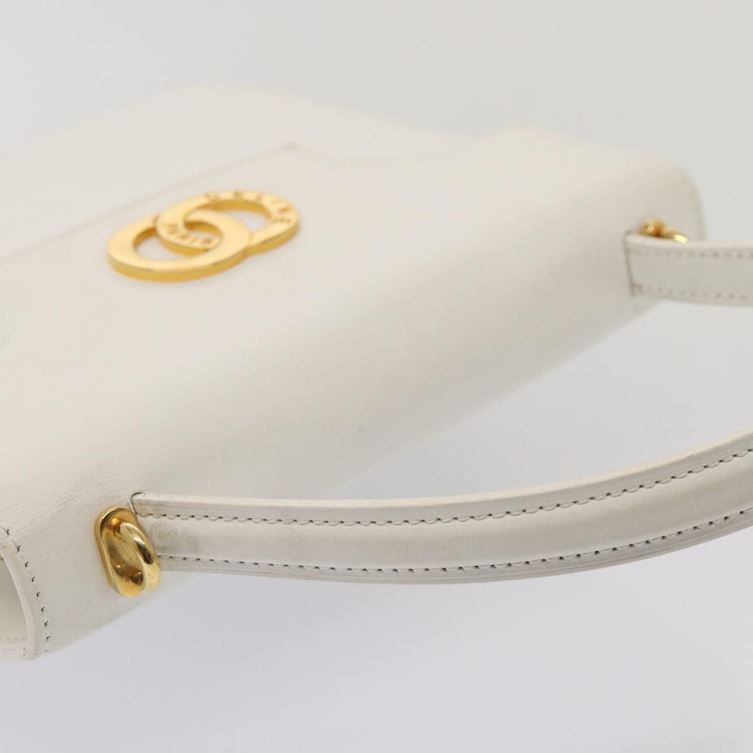 Celine Shoulder Bag Leather 2way White Auth 83132