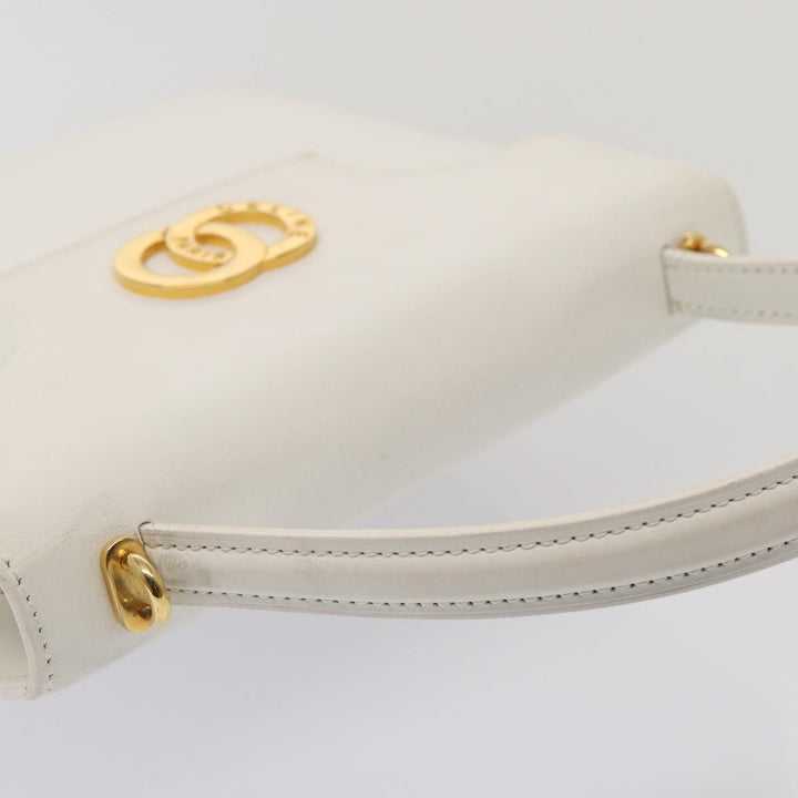 Celine Shoulder Bag Leather 2way White Auth 83132