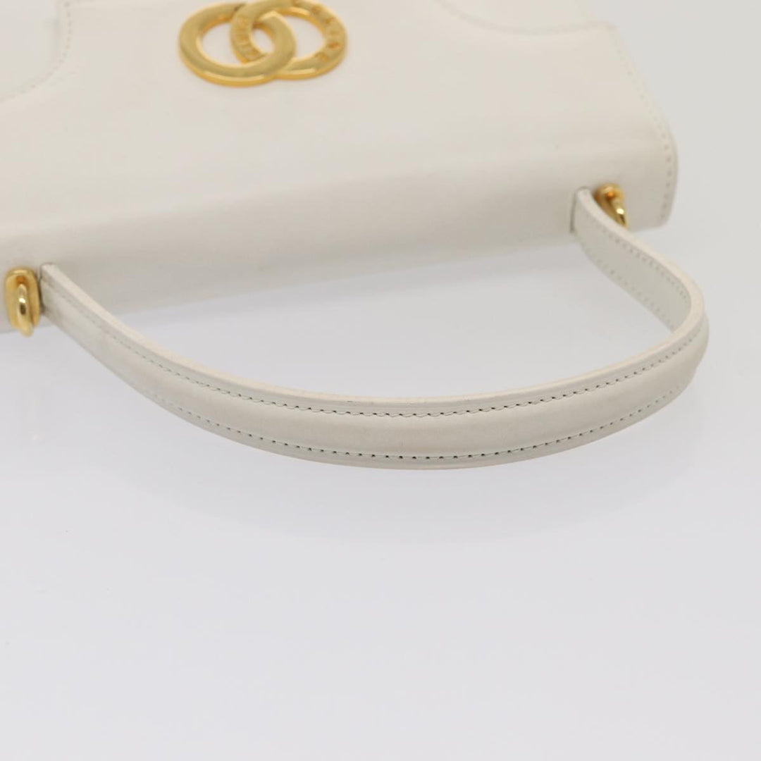 Celine Shoulder Bag Leather 2way White Auth 83132