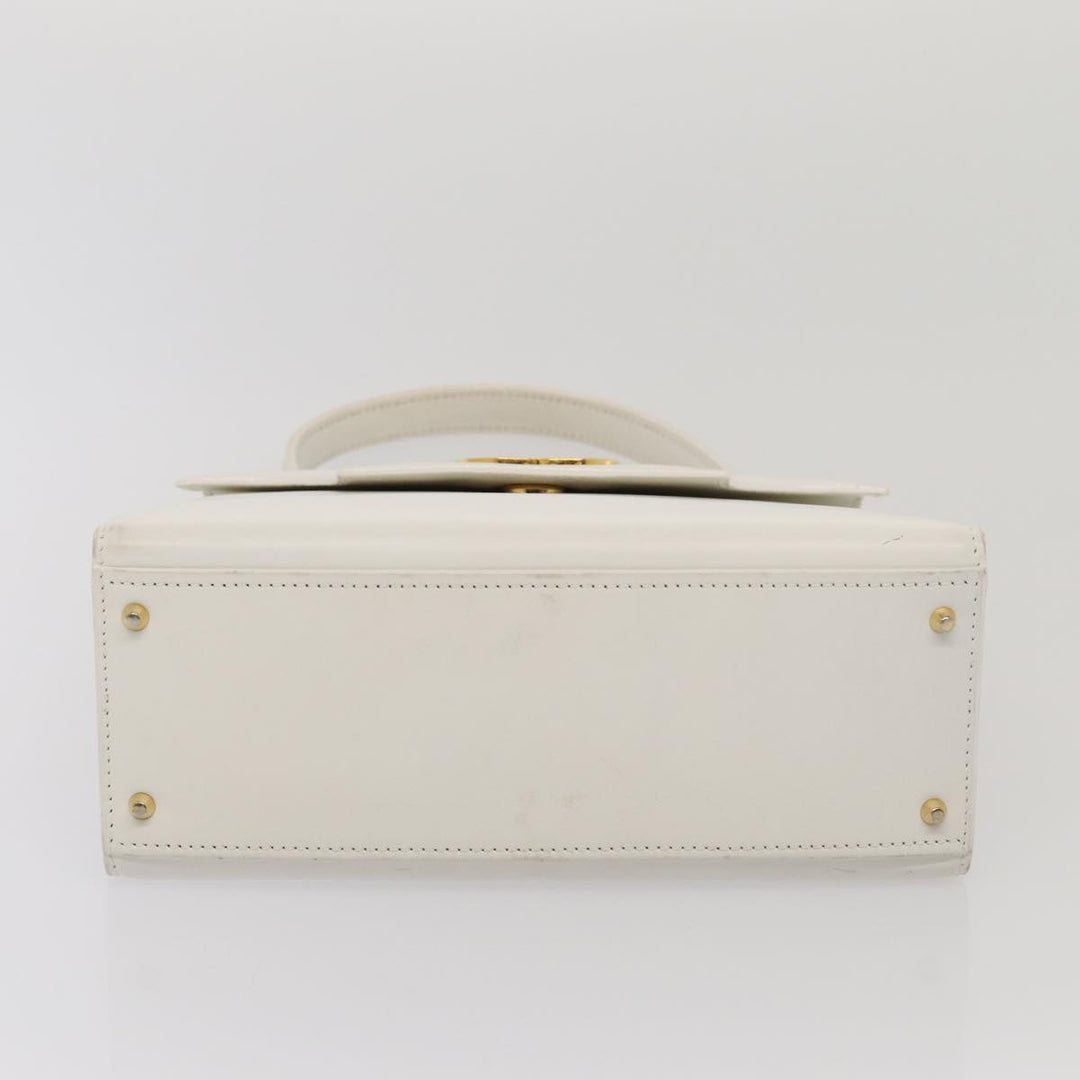 Celine Shoulder Bag Leather 2way White Auth 83132