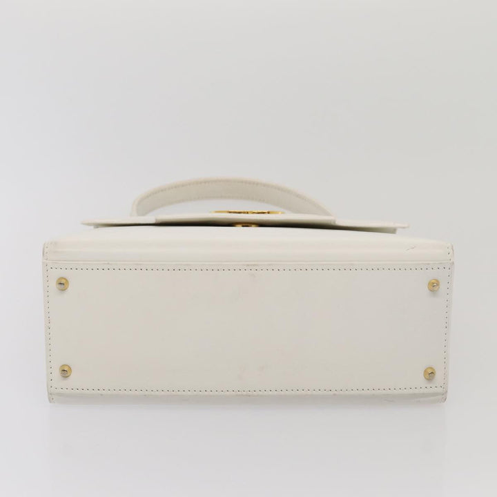 Celine Shoulder Bag Leather 2way White Auth 83132