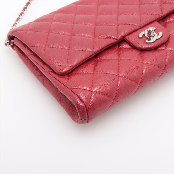 Top Quality Chanel Matrasse Caviar S Single Flap Single Chain Bag Red Silver  20th