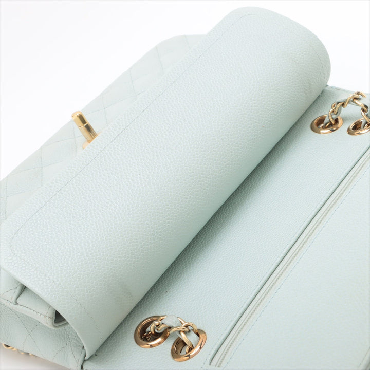 Top Quality Chanel Matrasse 25 Caviar S Double Flap Double Chain Bag Blue G  7th A01112