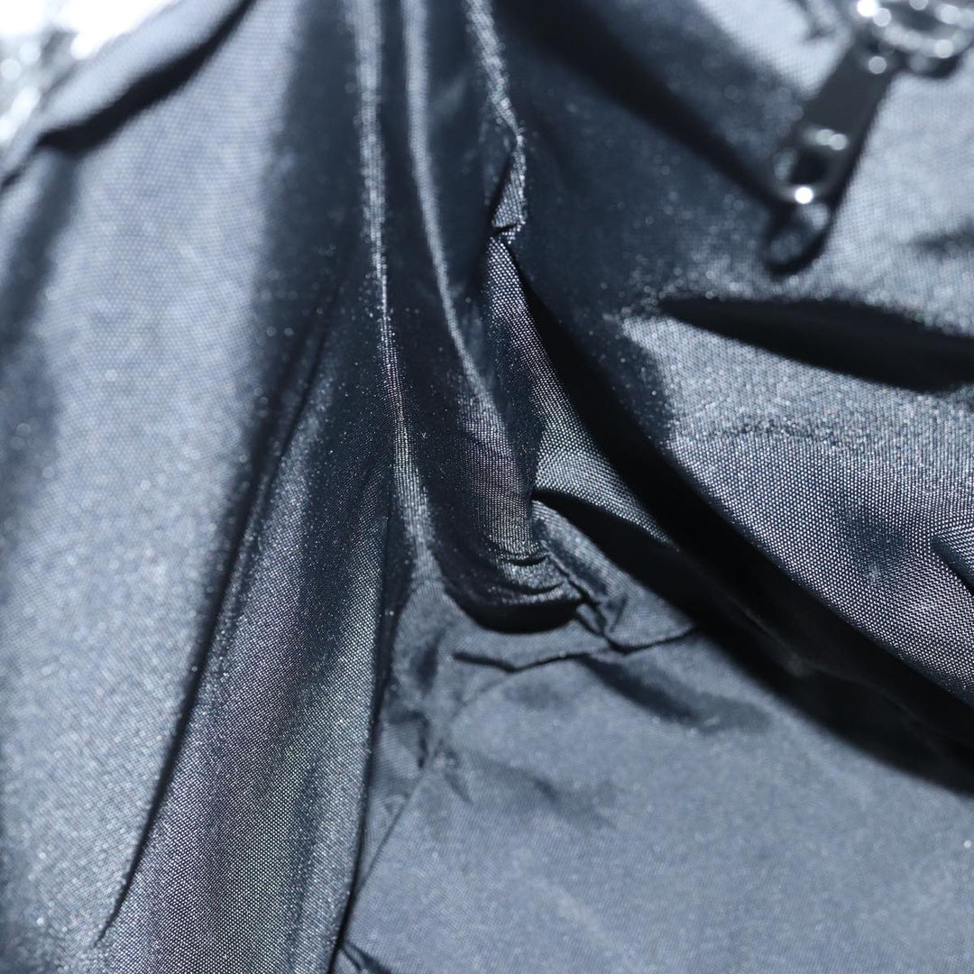 BurberrySs Nova Check Blue Label Tote Bag Nylon Leather Black Auth 83195