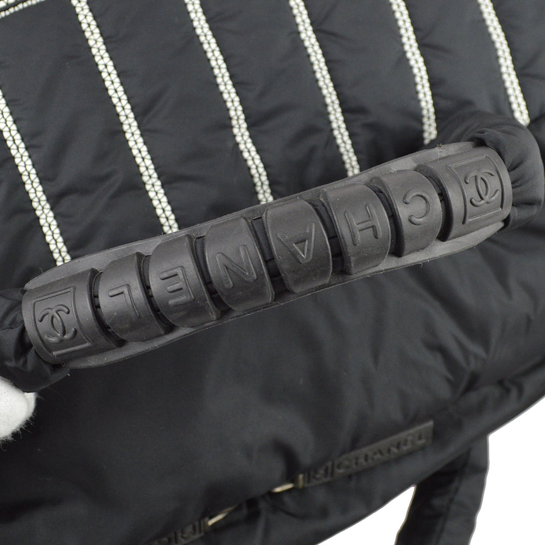 Top Quality Chanel Black Nylon Sport Line Duffle Gym Bag