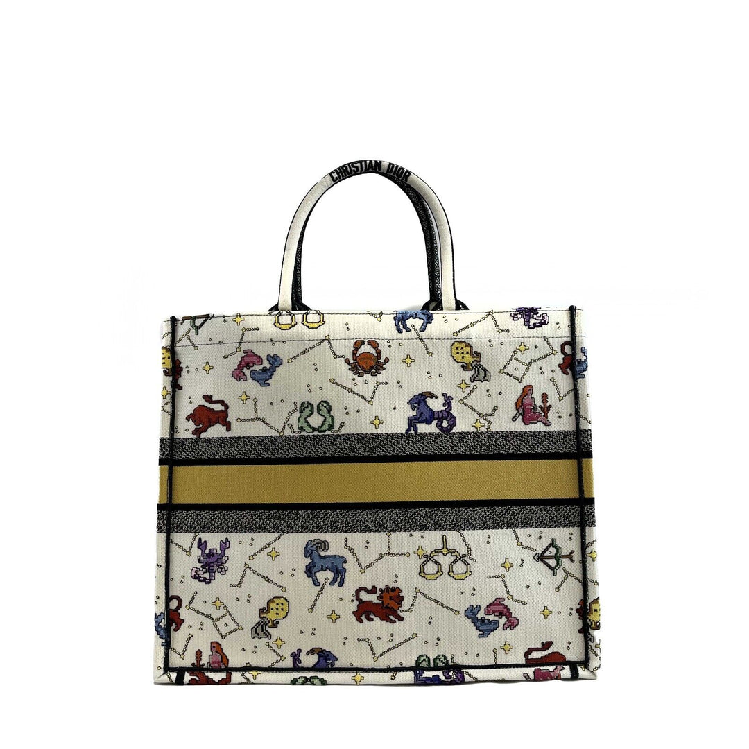 Top quality Dior - NEW 2022 Large Pixel Zodiac Embroidered Canvas Book Tote