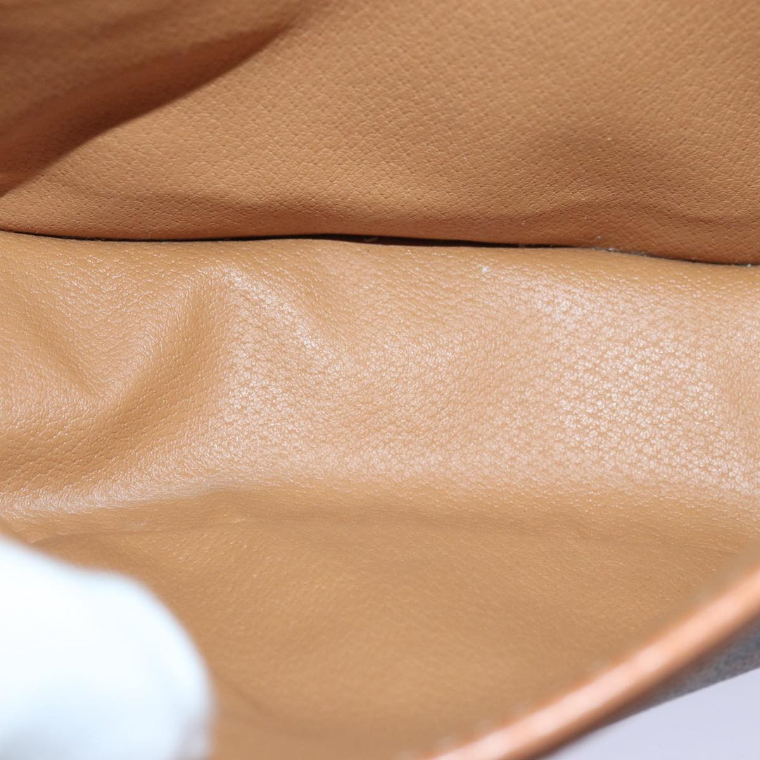 Celine Macadam Canvas Shoulder Bag PVC Leather Brown Auth 83200
