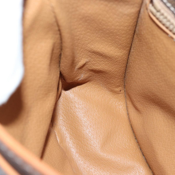 Celine Macadam Canvas Shoulder Bag PVC Leather Brown Auth 83200