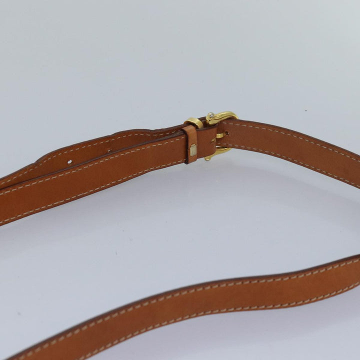 Celine Macadam Canvas Shoulder Bag PVC Leather Brown Auth 83200