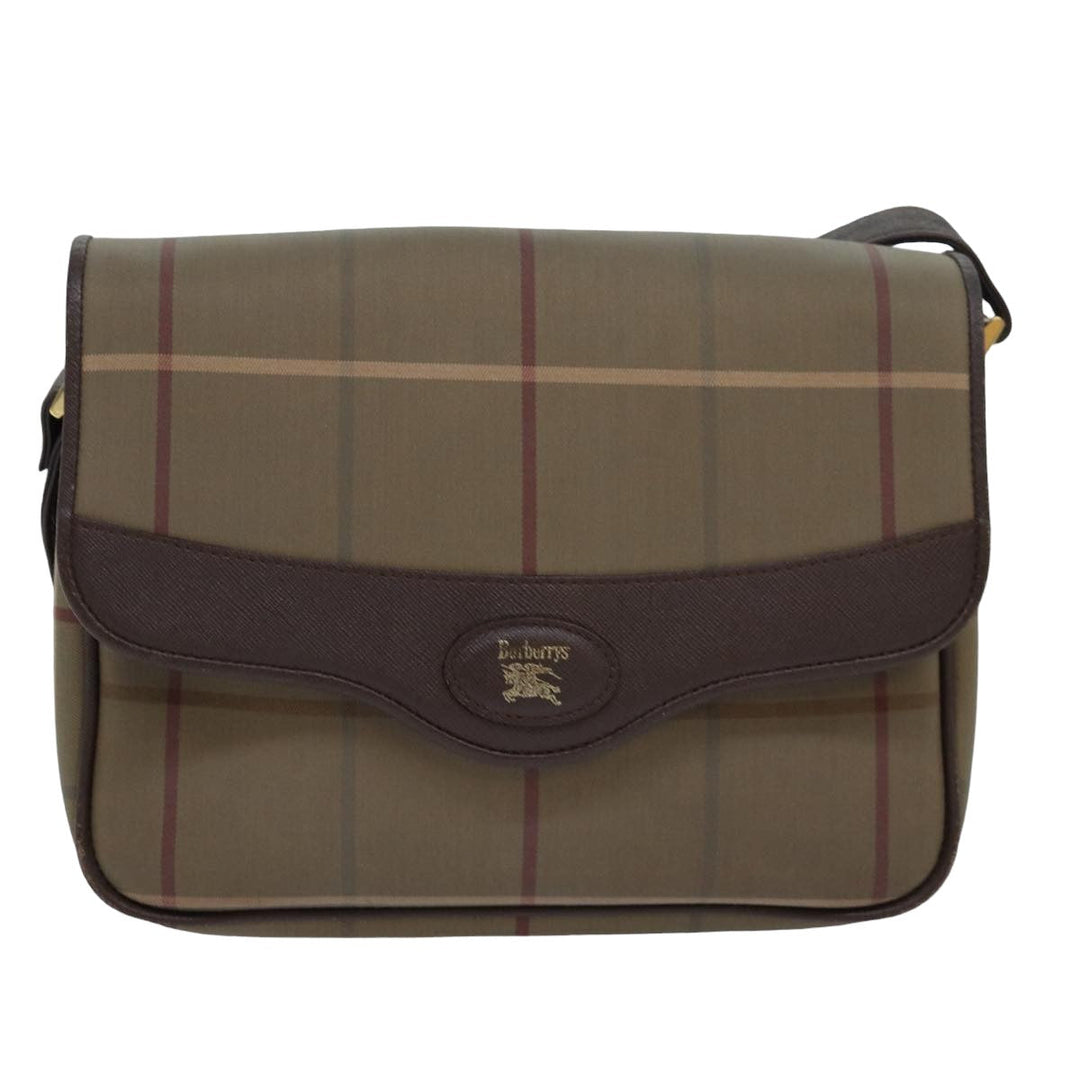 BurberrySs Nova Check Shoulder Bag Canvas Beige Auth 83227