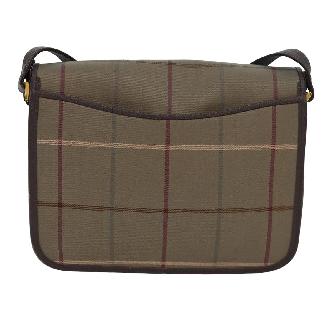 BurberrySs Nova Check Shoulder Bag Canvas Beige Auth 83227