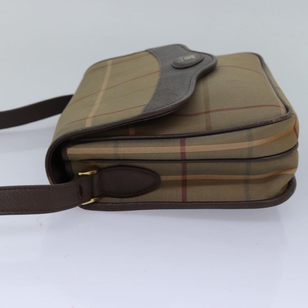BurberrySs Nova Check Shoulder Bag Canvas Beige Auth 83227