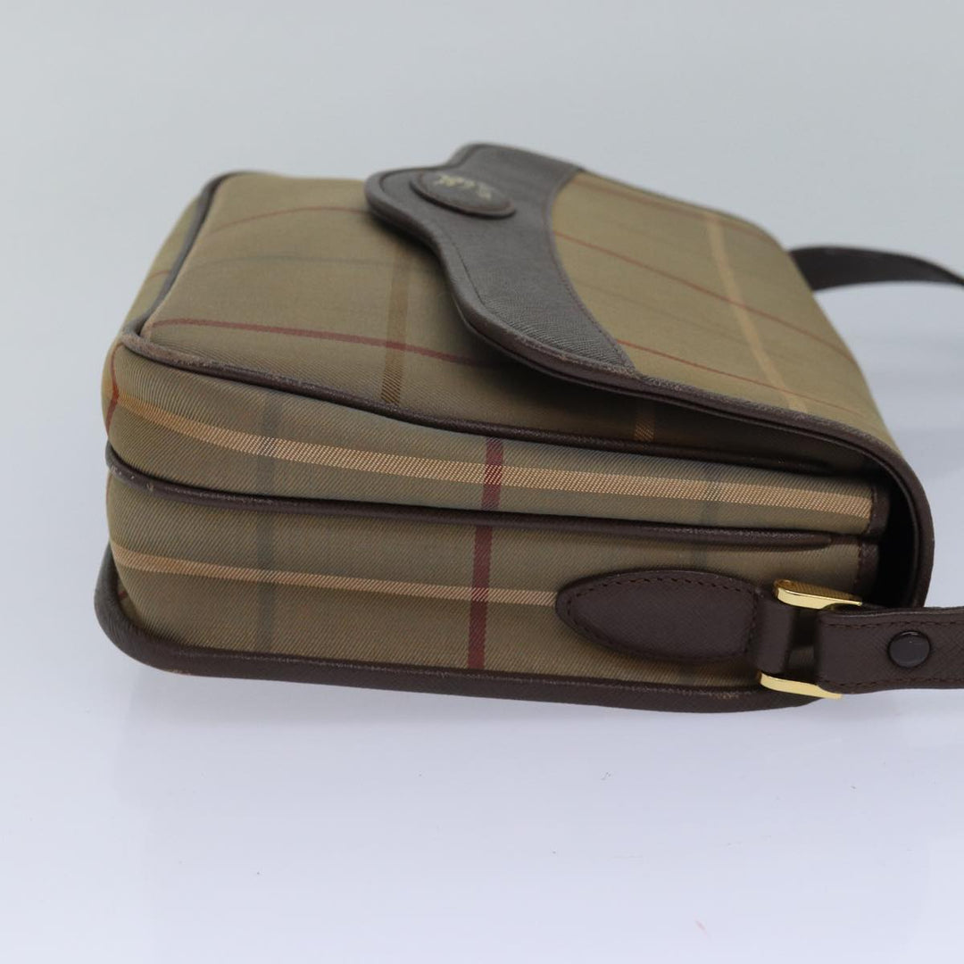 BurberrySs Nova Check Shoulder Bag Canvas Beige Auth 83227