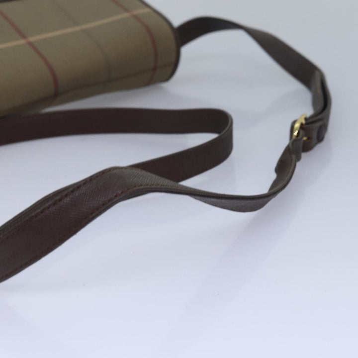 BurberrySs Nova Check Shoulder Bag Canvas Beige Auth 83227
