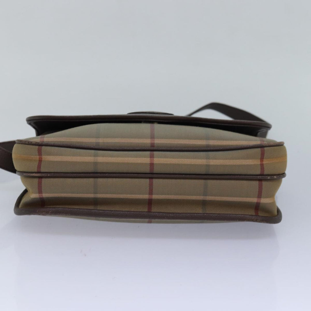 BurberrySs Nova Check Shoulder Bag Canvas Beige Auth 83227