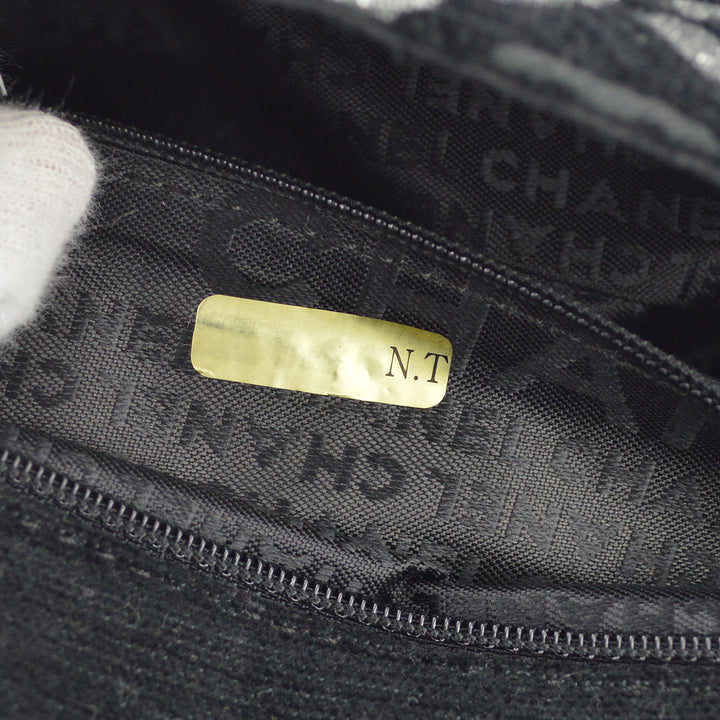 Top Quality Chanel Black Canvas Classic Single Flap Chain Handbag