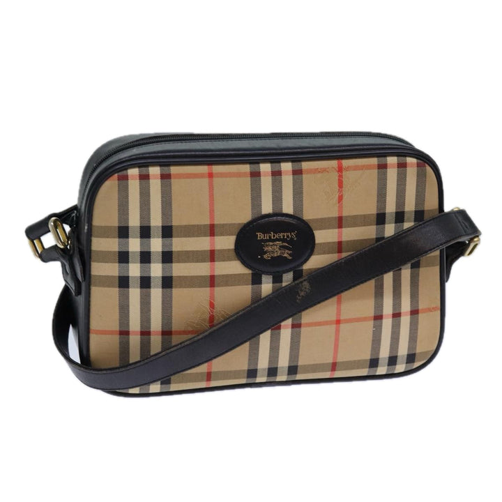 BurberrySs Nova Check Shoulder Bag Canvas Beige Auth 83237