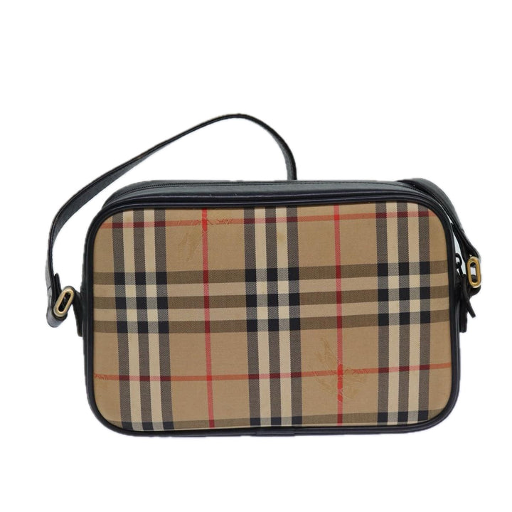 BurberrySs Nova Check Shoulder Bag Canvas Beige Auth 83237