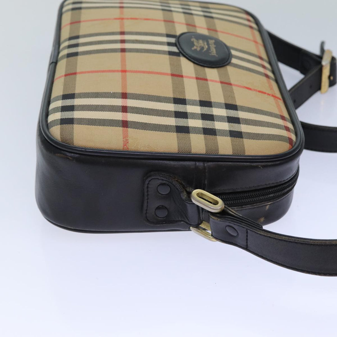 BurberrySs Nova Check Shoulder Bag Canvas Beige Auth 83237