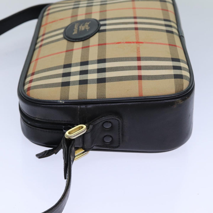 BurberrySs Nova Check Shoulder Bag Canvas Beige Auth 83237