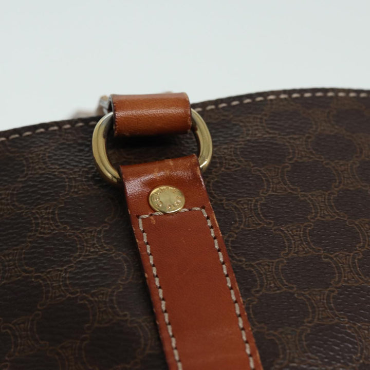 Celine Macadam Canvas Tote Bag PVC Leather Brown Auth 83250