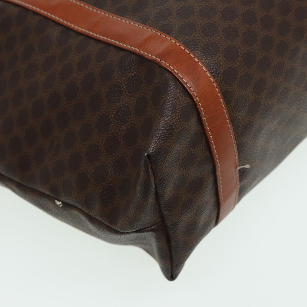 Celine Macadam Canvas Tote Bag PVC Leather Brown Auth 83250