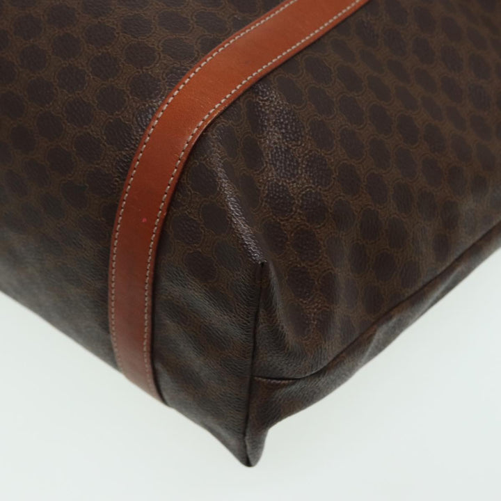 Celine Macadam Canvas Tote Bag PVC Leather Brown Auth 83250