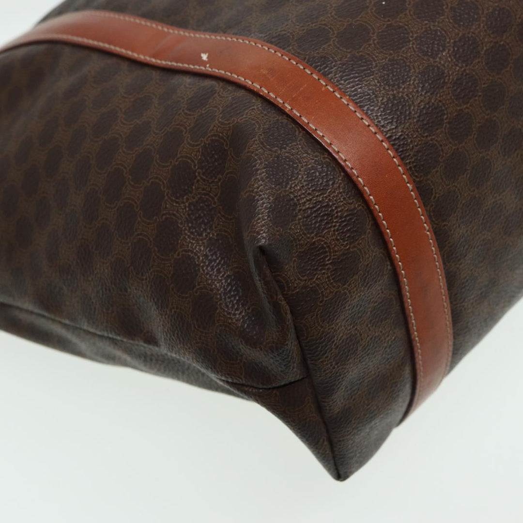 Celine Macadam Canvas Tote Bag PVC Leather Brown Auth 83250