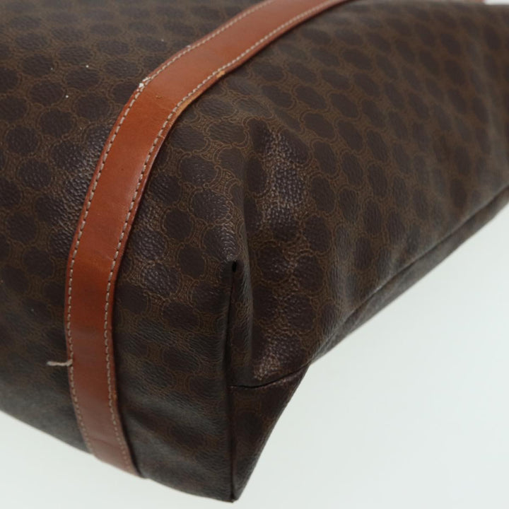 Celine Macadam Canvas Tote Bag PVC Leather Brown Auth 83250