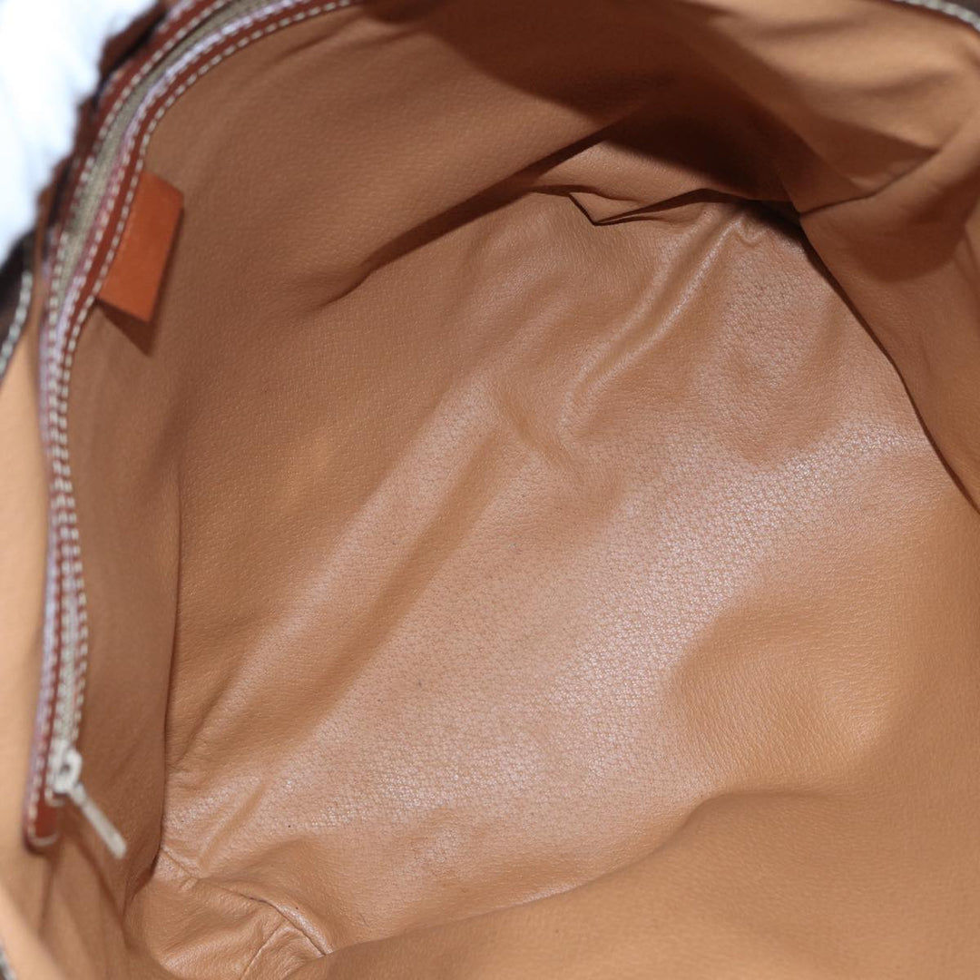 Top Quality Celine Macadam Canvas Tote Bag PVC Leather Brown Auth 83250