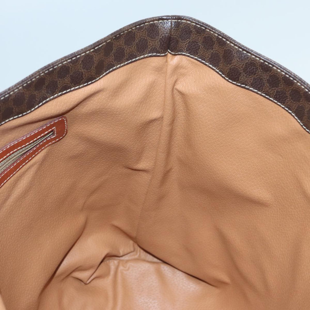 Celine Macadam Canvas Tote Bag PVC Leather Brown Auth 83250