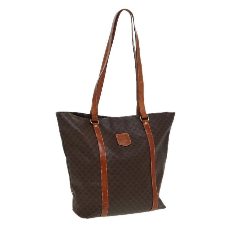 Celine Macadam Canvas Tote Bag PVC Leather Brown Auth 83250