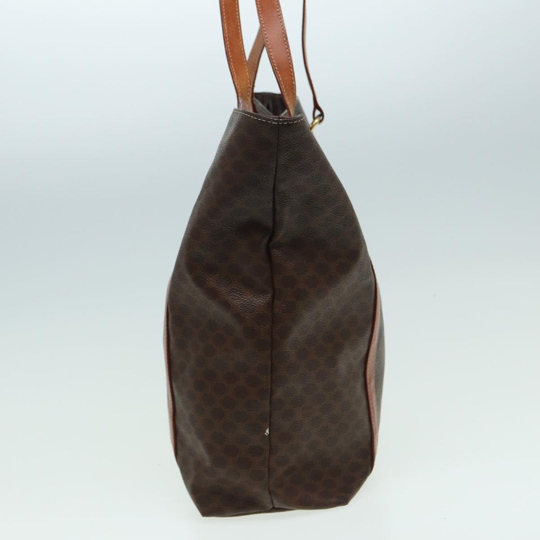 Celine Macadam Canvas Tote Bag PVC Leather Brown Auth 83250