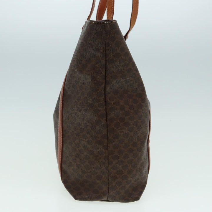 Celine Macadam Canvas Tote Bag PVC Leather Brown Auth 83250
