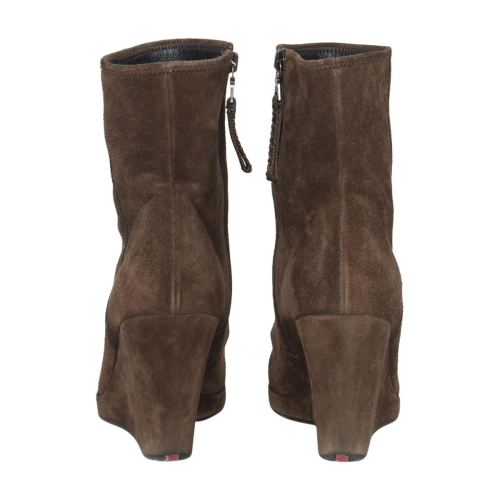 Prada Sport Suede Wedge Ankle Boots