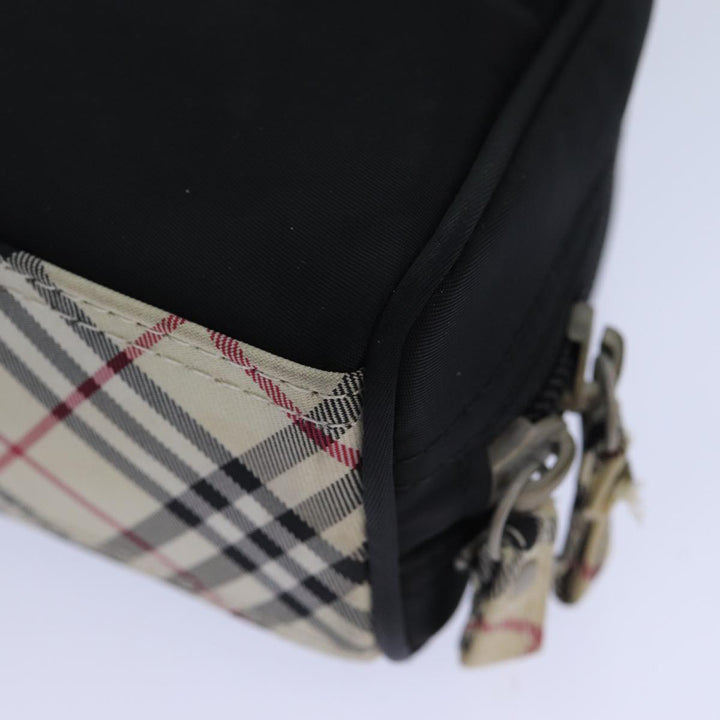 Burberry Nova Check Hand Bag Nylon Black Auth 83319